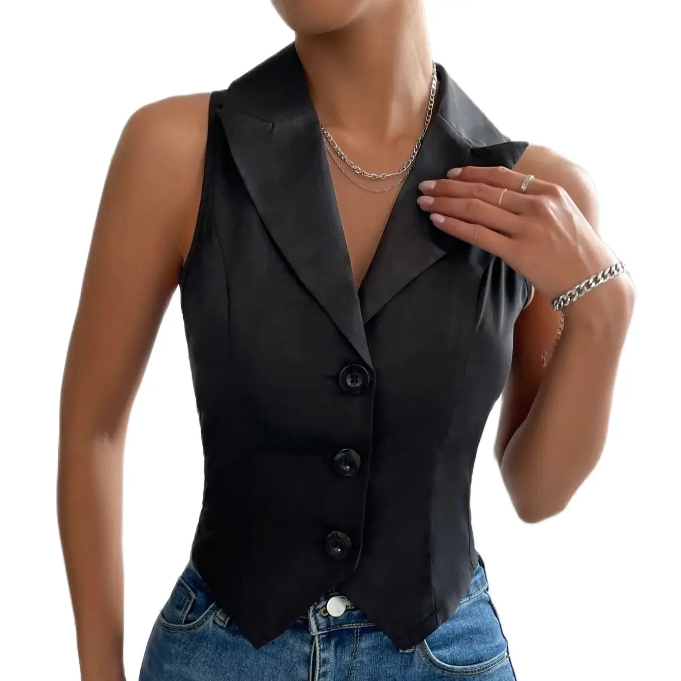 spring new women's fashion Europe and the United States style casual slim vest vest vest