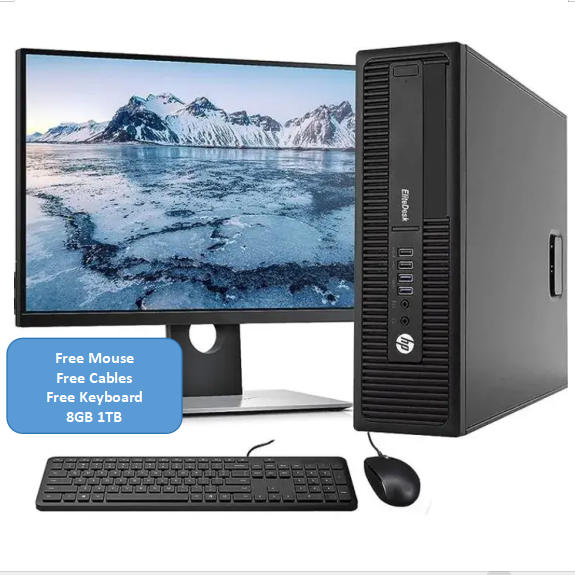 (Full set 8GB+1000GB +19''Monitor,mouse and Keyboard ) Refurbished HP Desktop Computer Dual Core  8GB 1000GB HDD Complete desktop computers