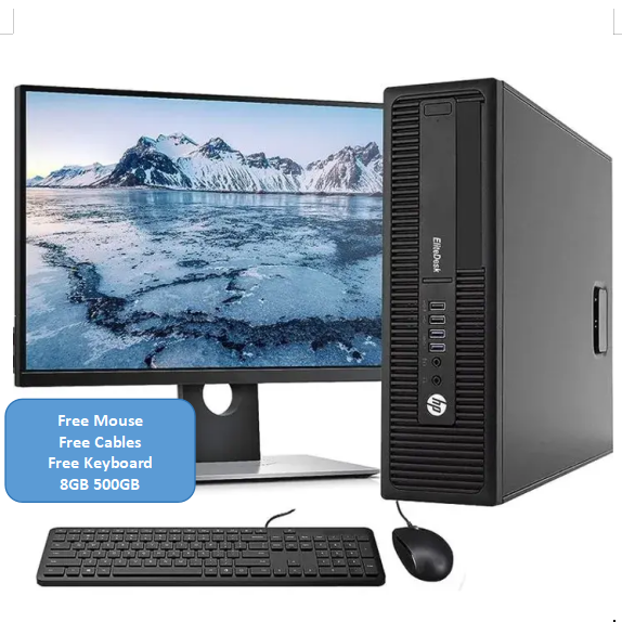 (Full set 8GB+500GB+ 19''Monitor,mouse and Keyboard ) Refurbished HP Desktop Computer Dual Core 8GB 500GB HDD Complete desktop computers