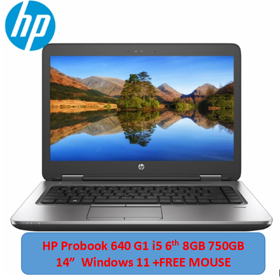 (i5+8GB+750GB+Free Mouse)Refurbished HP Probook 640 G1 Laptop Intel Core i5 8GB RAM / 750GB HDD ROM 14'' Windows 11 6 months warranty Notebook Bluetooth Webcam Laptops