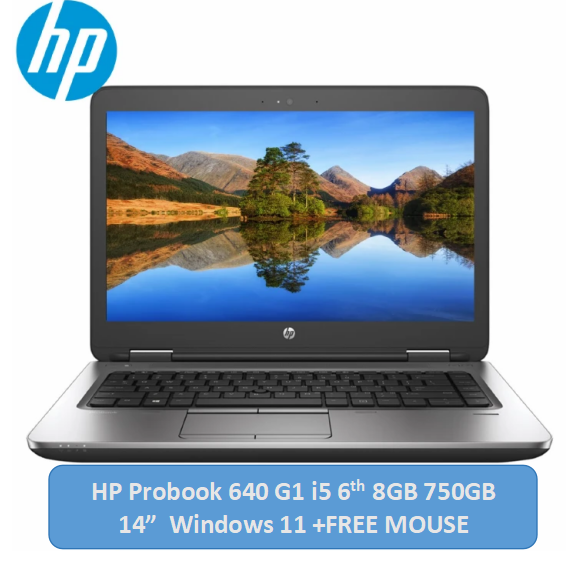 (i5+8GB+750GB+Free Mouse)Refurbished HP Probook 640 G1 Laptop Intel Core i5 8GB RAM / 750GB HDD ROM 14'' Windows 11 6 months warranty Notebook Bluetooth Webcam Laptops