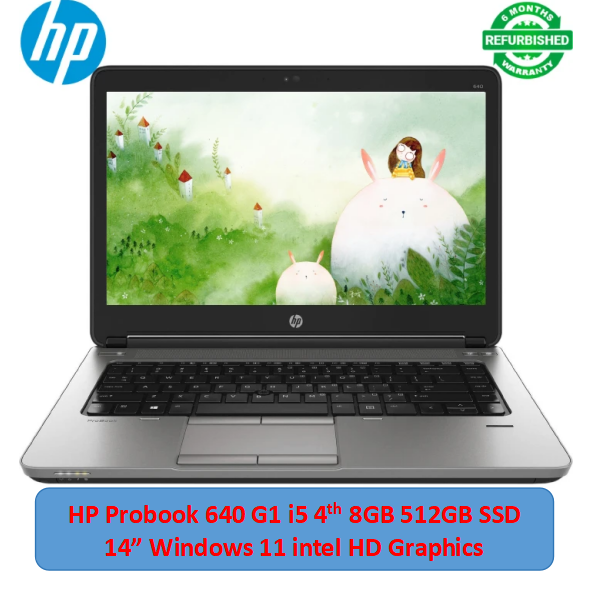 (i5+8GB+512GB SSD+Free Mouse)Refurbished HP Probook 640 G1 Laptop Intel Core i5 8GB RAM / 512GB SSD ROM 14'' Windows 11 6 months warranty Notebook Bluetooth Webcam Laptops