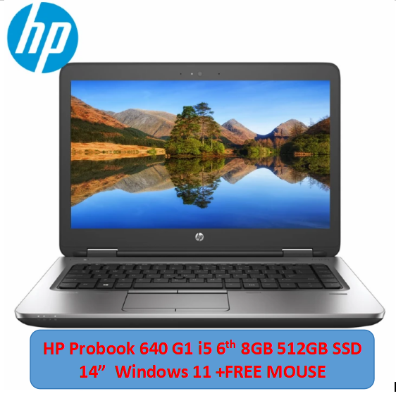 (i5+8GB+512GB SSD+Free Mouse)Refurbished HP Probook 640 G1 Laptop Intel Core i5 8GB RAM / 512GB SSD ROM 14'' Windows 11 6 months warranty Notebook Bluetooth Webcam Laptops