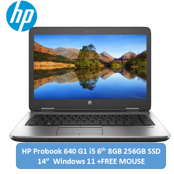 (i5+8GB+256GB SSD+Free Mouse)Refurbished HP Probook 640 G1 Laptop Intel Core i5 8GB RAM / 256GB SSD ROM 14'' Windows 11 6 months warranty Notebook Bluetooth Webcam Laptops