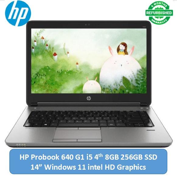 (i5+8GB+256GB SSD+Free Mouse)Refurbished HP Probook 640 G1 Laptop Intel Core i5 8GB RAM / 256GB SSD ROM 14'' Windows 11 6 months warranty Notebook Bluetooth Webcam Laptops