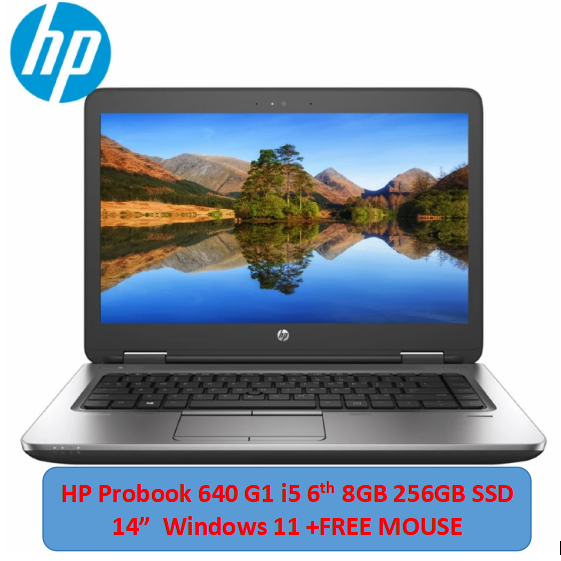 (i5+8GB+256GB SSD+Free Mouse)Refurbished HP Probook 640 G1 Laptop Intel Core i5 8GB RAM / 256GB SSD ROM 14'' Windows 11 6 months warranty Notebook Bluetooth Webcam Laptops