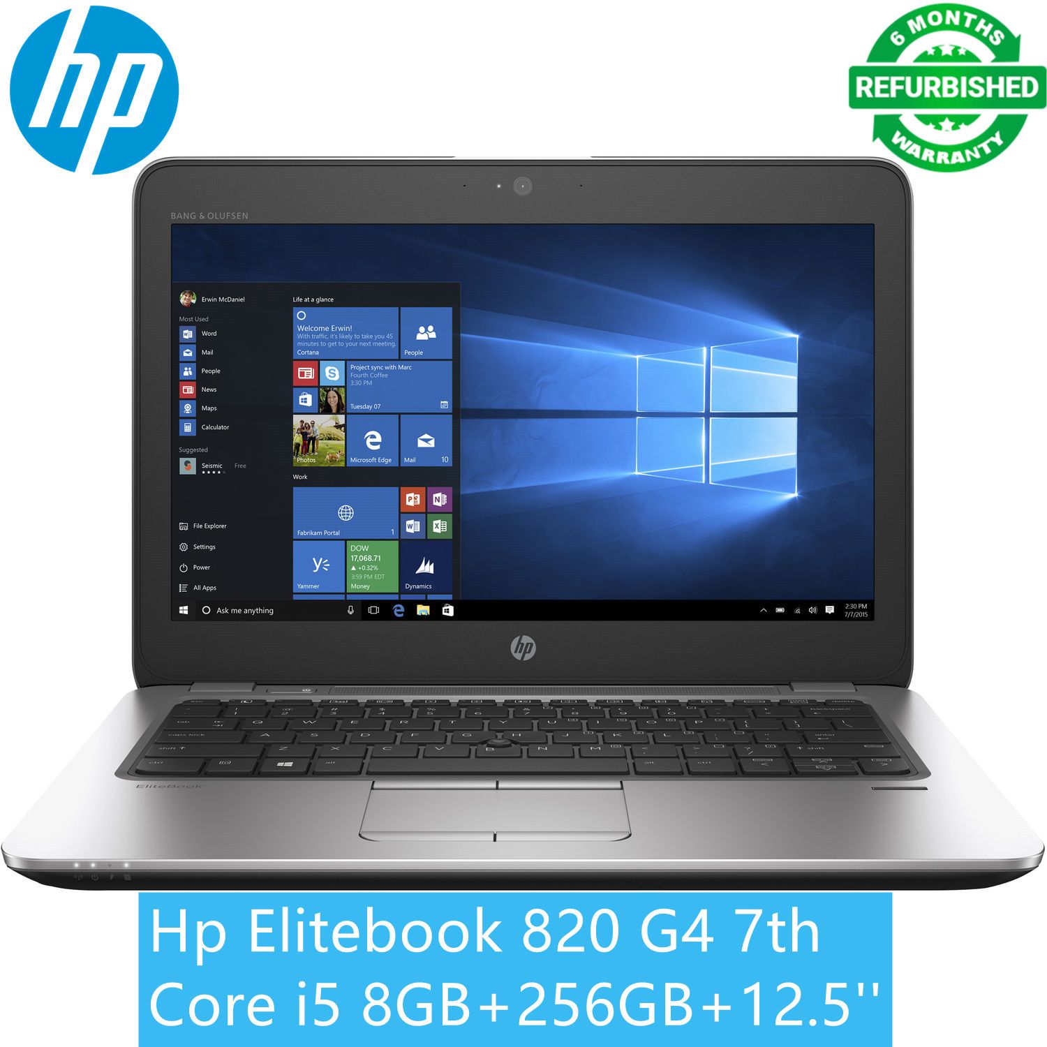 Refurbished Hp Elitebook 820 G3 Notebook - Intel Core i5 6th Gen - 8GB Ram 256gb ssd - 12.5" Laptops with Windows 11 Office 2019 Bluetooth intel HD Graphics hp laptop Silver
