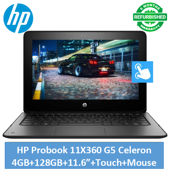 (4GB+128GB SSD+Free Mouse)Refurbished Hp Probook 11X360 G5 Celeron 4GB+128GB+11.6" Laptop Windows 11 Notebook Bluetooth Webcam refurbished hp laptops