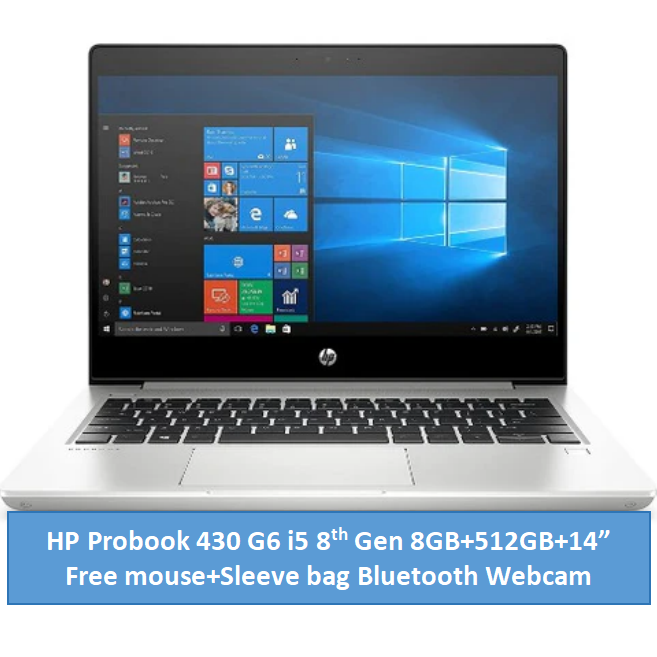 (Mouse+Bag)Refurbished HP Probook 430 G6 Laptop i5 8th Gen 8GB+512GB+13.3" SSD Ultrabook Student professional Business notebook Laptop