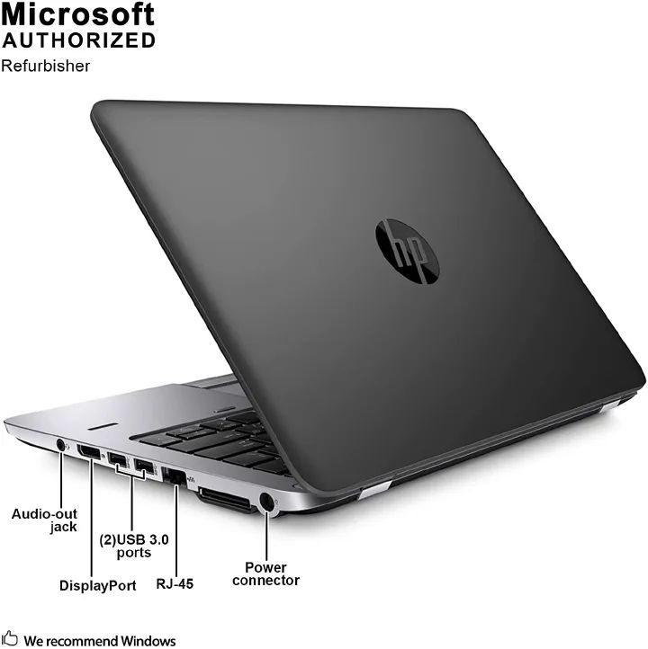 (Free Mouse Bag 8GB 512GB) Refurbished HP Elitebook 820 G1 i5 4th 8GB 512GB SSD 12.5" Laptop Windows 11 Pro Intel HD Graphics Webcam Bluetooth Student Professional Laptop