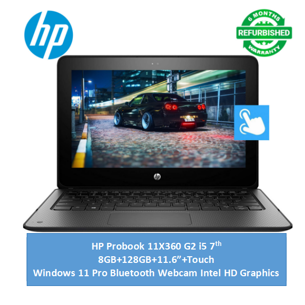 (Bag+i5+8GB+128GB+Touch) Refurbished HP Probook 11 x360 G2 Touchscreen Laptopi5+8GB+128GB SSD 7th Gen Laptop Windows 11 Pro Bluetooth Webcam student Professional laptop
