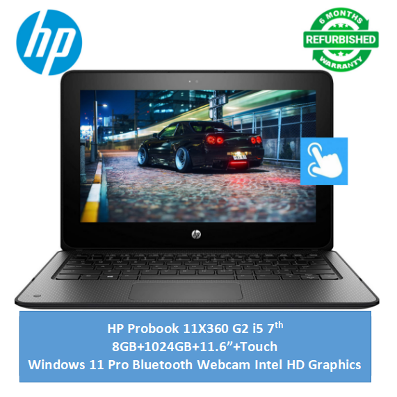 (Bag+i5+8GB+1024GB+Touch) Refurbished HP Probook 11 x360 G2 Touchscreen Laptopi5+8GB+1024GB SSD 7th Gen Laptop Windows 11 Pro Bluetooth Webcam student Professional laptop