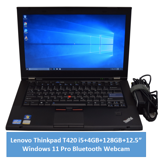 {i5+4GB+128GB SSD} Refurbished Laptop Lenovo Thinkpad T420 Core i5 4GB+128GB SSD +12.5" Windows 11 Pro Refurbished Lenovo Laptops Notebook Black 12.5 inch