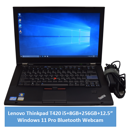 {i5+8GB+256GB SSD} Refurbished Laptop Lenovo Thinkpad T420 Core i5 8GB+256GB SSD +12.5" Windows 11 Pro Refurbished Lenovo Laptops Notebook Black 12.5 inch