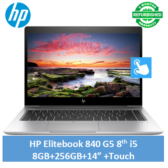 HP Elitebook 840 G5 i5 8GB 256GB 14" 8th Gen Refurbished Laptops Windows 11 Pro Notebook Bluetooth Webcam Intel HD  Graphics Student laptop professional laptop