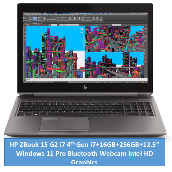 (i7+16GB+256GB+12.5") HP ZBook 15 G2 Laptop i7 4th i7+16GB+256GB+12.5" Windows 11 Pro computing powerhouse with immersive technology Bluetooth webcam Student professional laptop