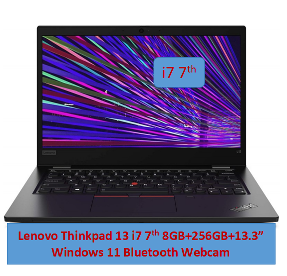 (7th i7+8GB+256GB+13.3")Refurbished Lenovo Thinkpad 13 Laptop Intel Core i7 7th Gen 8GB+256GB+13.3" Windows 11 Light Strong Student Professional Laptop great keyboard laptop