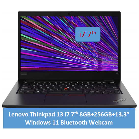 (7th i7+8GB+256GB+13.3")Refurbished Lenovo Thinkpad 13 Laptop Intel Core i7 7th Gen 8GB+256GB+13.3" Windows 11 Light Strong Student Professional Laptop great keyboard laptop