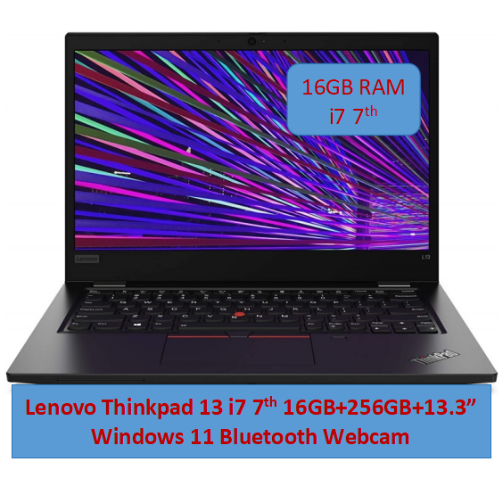 (i7+16GB+256GB+13.3")Refurbished Lenovo Thinkpad 13 Laptop Intel Core i7 7th Gen 16GB+256GB+13.3" Windows 11 Light Strong Student Professional Laptop great keyboard laptop