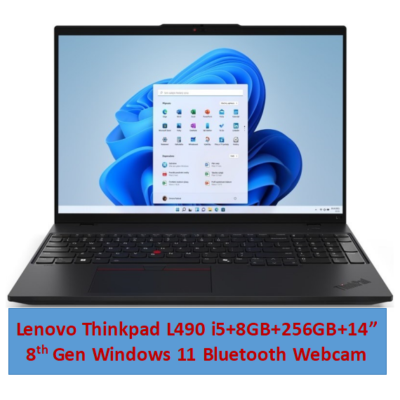 Refurbished Lenovo Thinkpad L490 Laptop i5 8th Gen i5+8GB+256GB+14" FHD Display Windows 11 Type C ports durable Business Student laptop plus laptop charger
