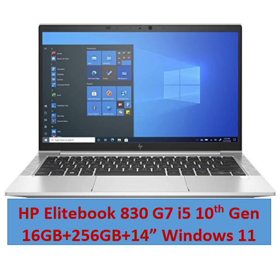 Refurbished HP Elitebook 830 G7 i5 10th Gen Laptop 16GB+256GB+14" FHD Display EX-UK Windows 11 Pro Laptop Backlit keyboard refurbished hp laptop Student professional laptop