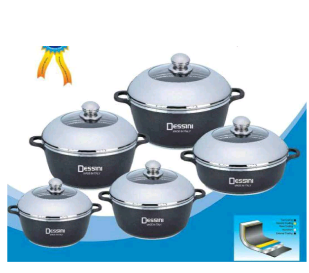 Discounted! Original 10pcs Dessini Durable Italian- 10 piece Non-Stick DieCast Cooking Pots cookware