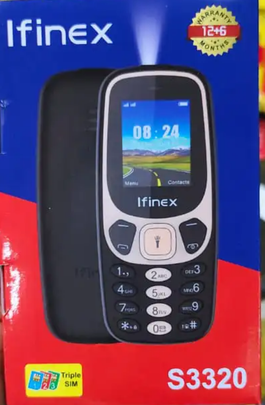 IFINEX S3320 Triple (3) Sim Card Phone 1.77 Inch Display 1200mAh Battery With Bluetooth Wireless FM Radio Mp3/Mp4 Big Torch Feature Phone Mobile