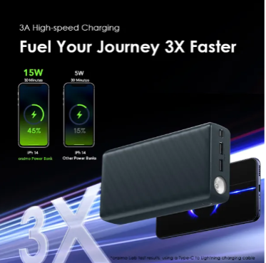 oraimo PowerBox 300 Lit 30000mAh 15W Type-C IN & OUT Power Bank + Oraimo Wired Earphones