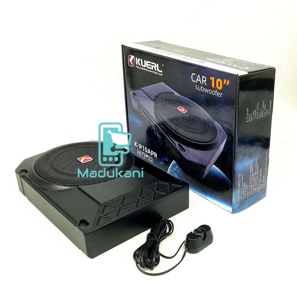 KUERL KP10APR 10 inch 800W Amplified Under Seat Enclosed Car Subwoofer