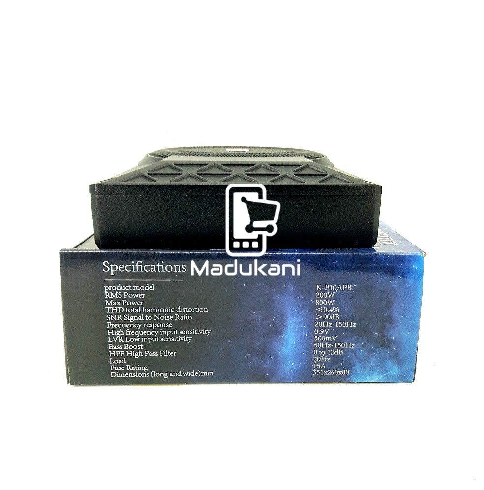 KUERL KP10APR 10 inch 800W Amplified Under Seat Enclosed Car Subwoofer