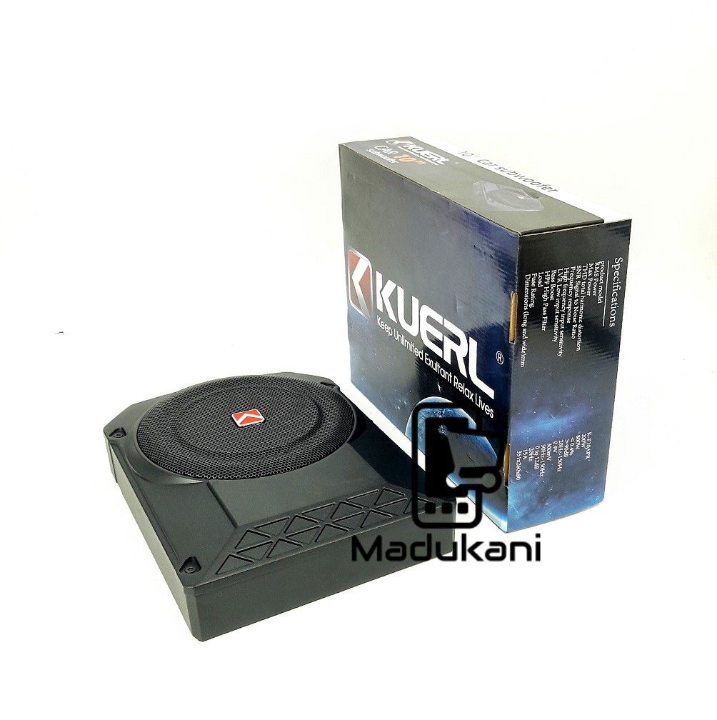KUERL KP10APR 10 inch 800W Amplified Under Seat Enclosed Car Subwoofer
