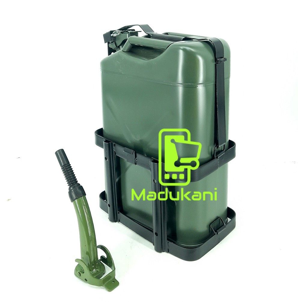 20L Metal Fuel Jerry Can with Spout Nozzle and Rack