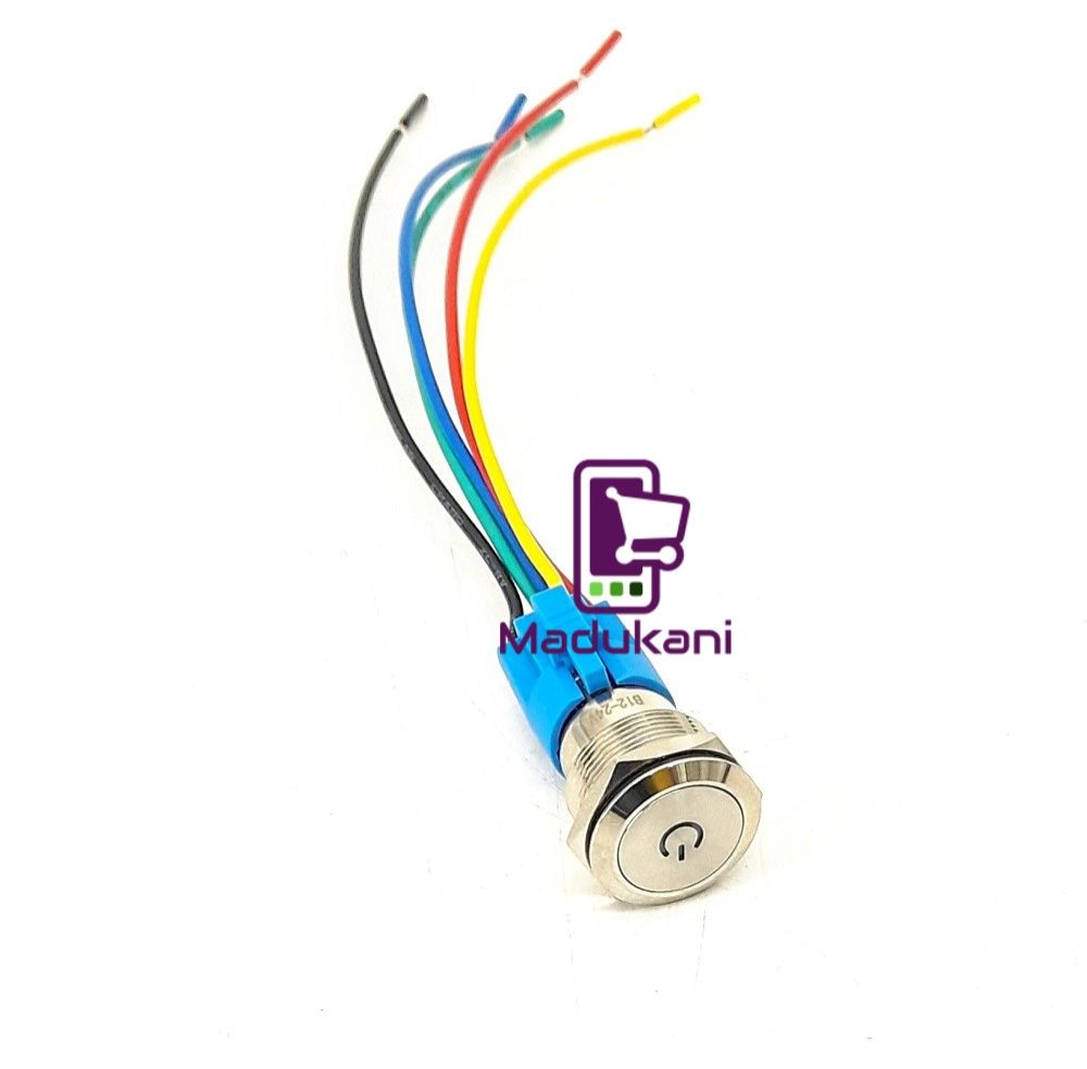 22mm Stainless Steel Backlit Latching Push Button