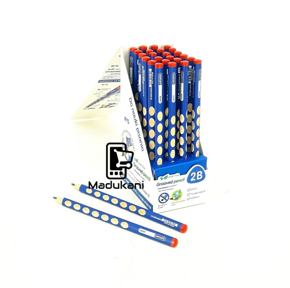 24PCS 2B Easy Grip Triangular Grooved Pencils