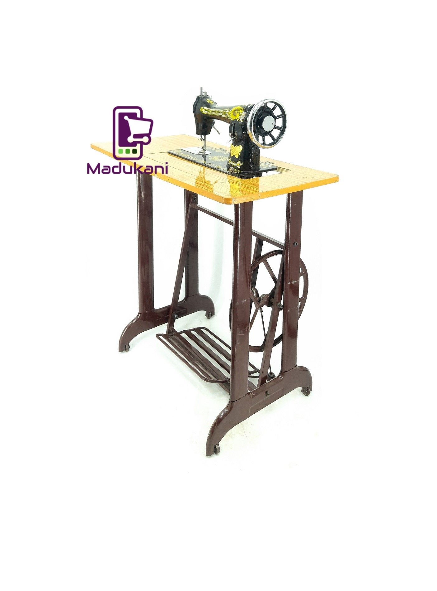 Complete Butterfly Sewing Machine with Machine Head, Stand, Accessories