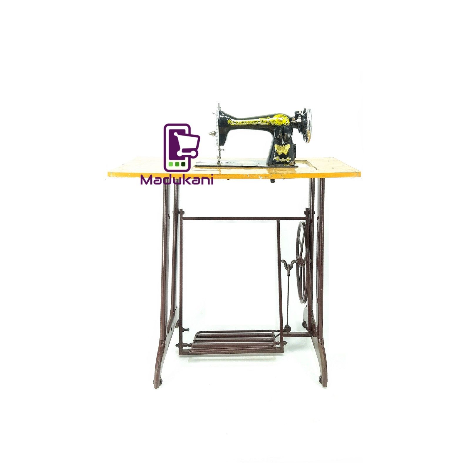 Complete Butterfly Sewing Machine with Machine Head, Stand, Accessories