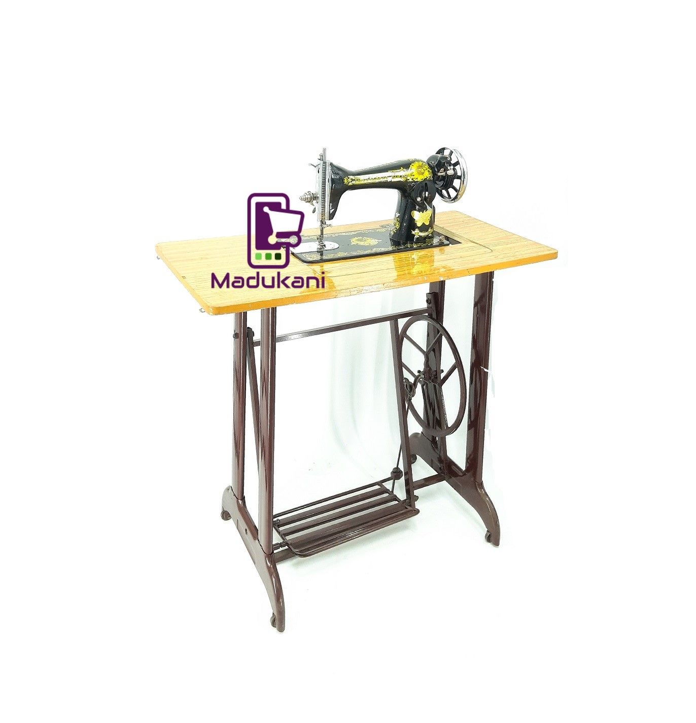 Complete Butterfly Sewing Machine with Machine Head, Stand, Accessories