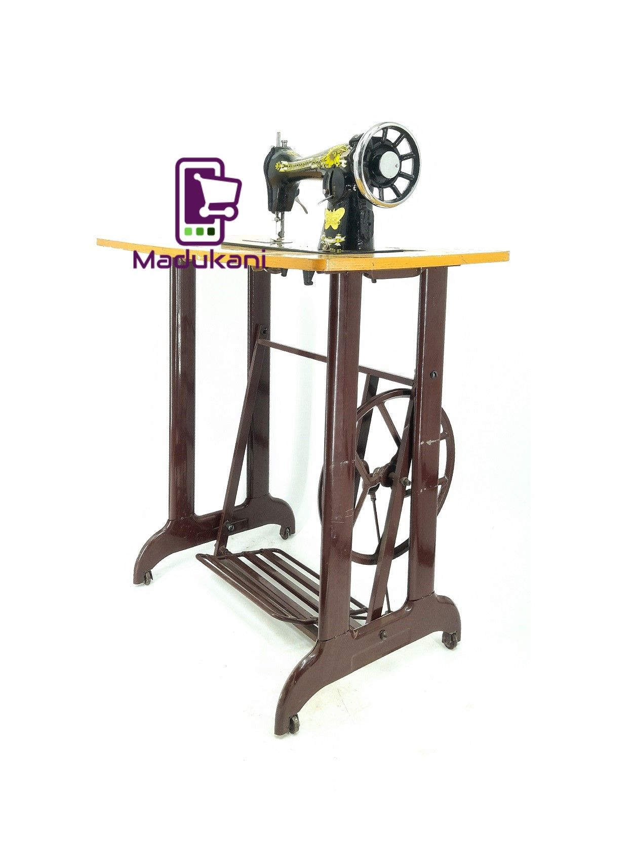 Complete Butterfly Sewing Machine with Machine Head, Stand, Accessories