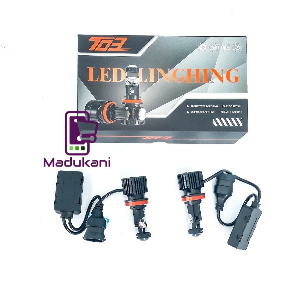 H11 High Power Mini Projector LED Bulbs, 16000 lumens, 90W, 6000K