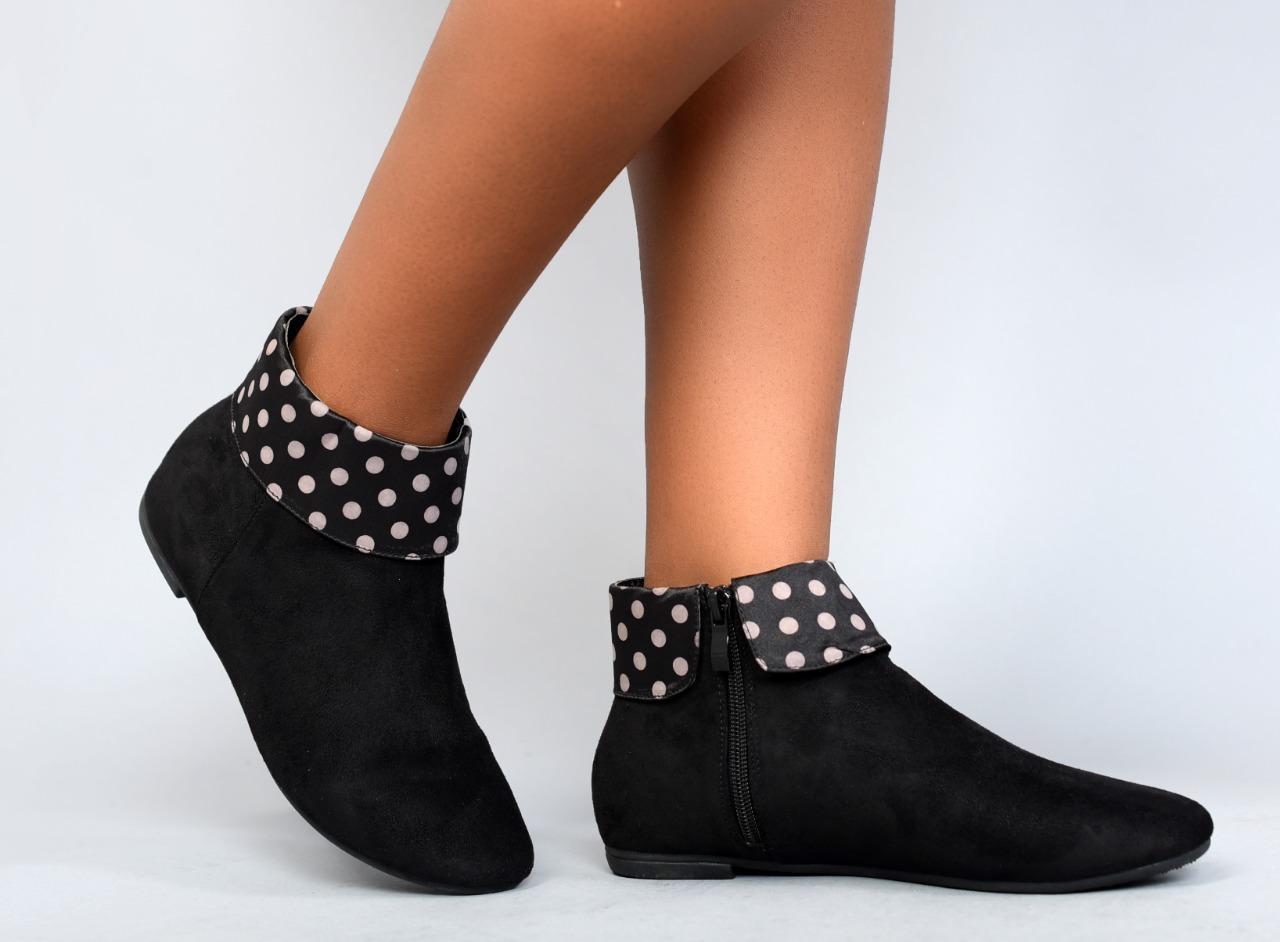 Suede all season Leisure Shoes Women Boots Comfort Wedge Heel Ankle Casual Lady Boot-Black