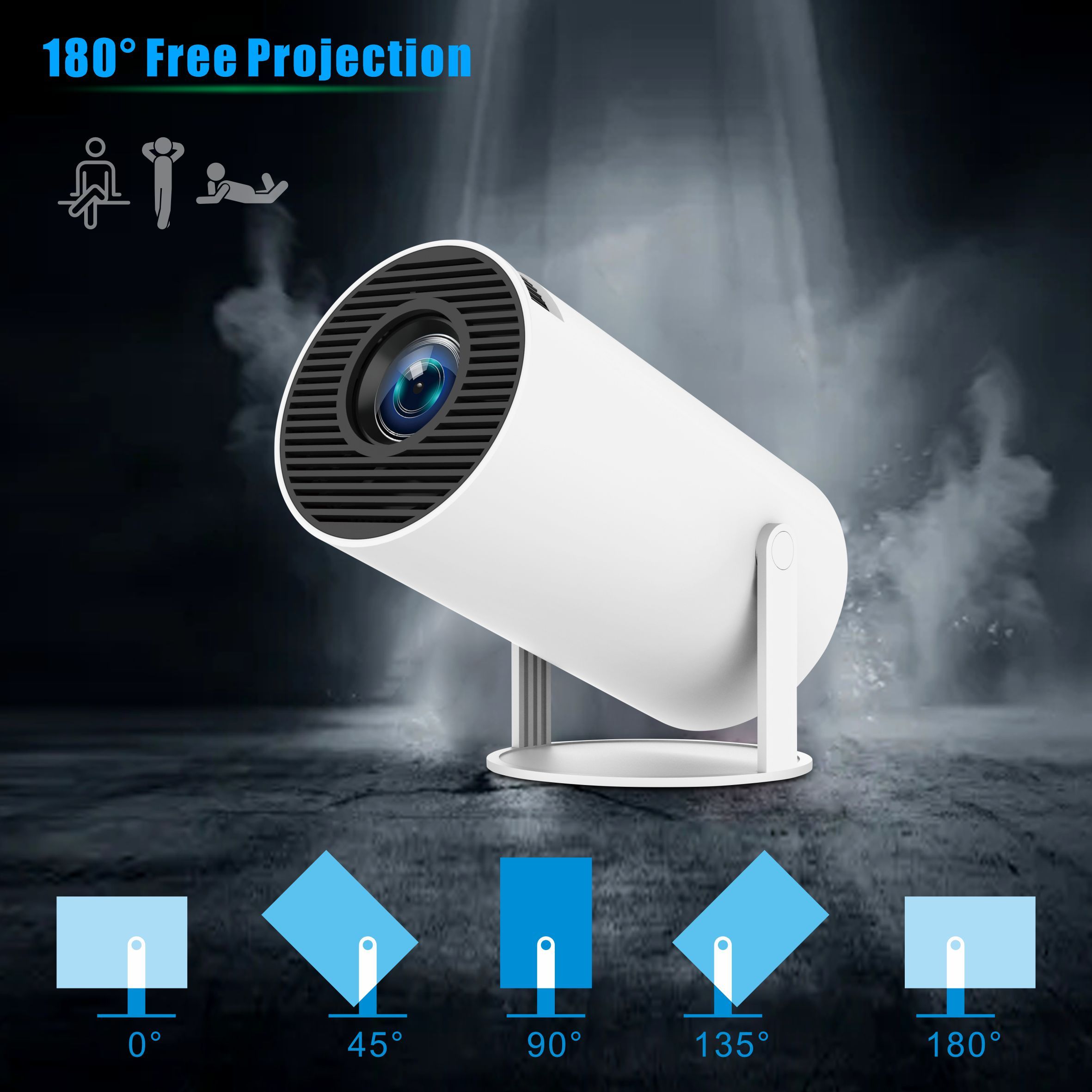 HY300-2 Projector Support 1080P Android 11 Wifi 90ANSI 3326 Real 1280x600P Home Theater Outdoor Projector
