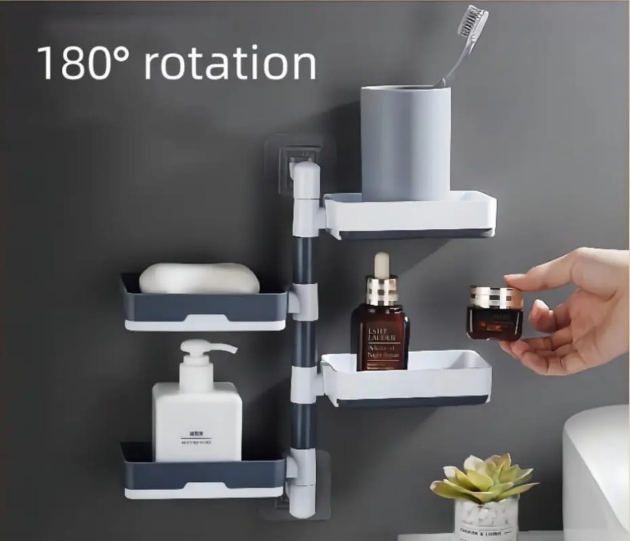 Rotating Drain Soap Holder Bathroom Rack Wall Soap Box Holder Drilling-Free Soap Holder Wall Mounted Soap Organizer Soap Case Soap Dish Box