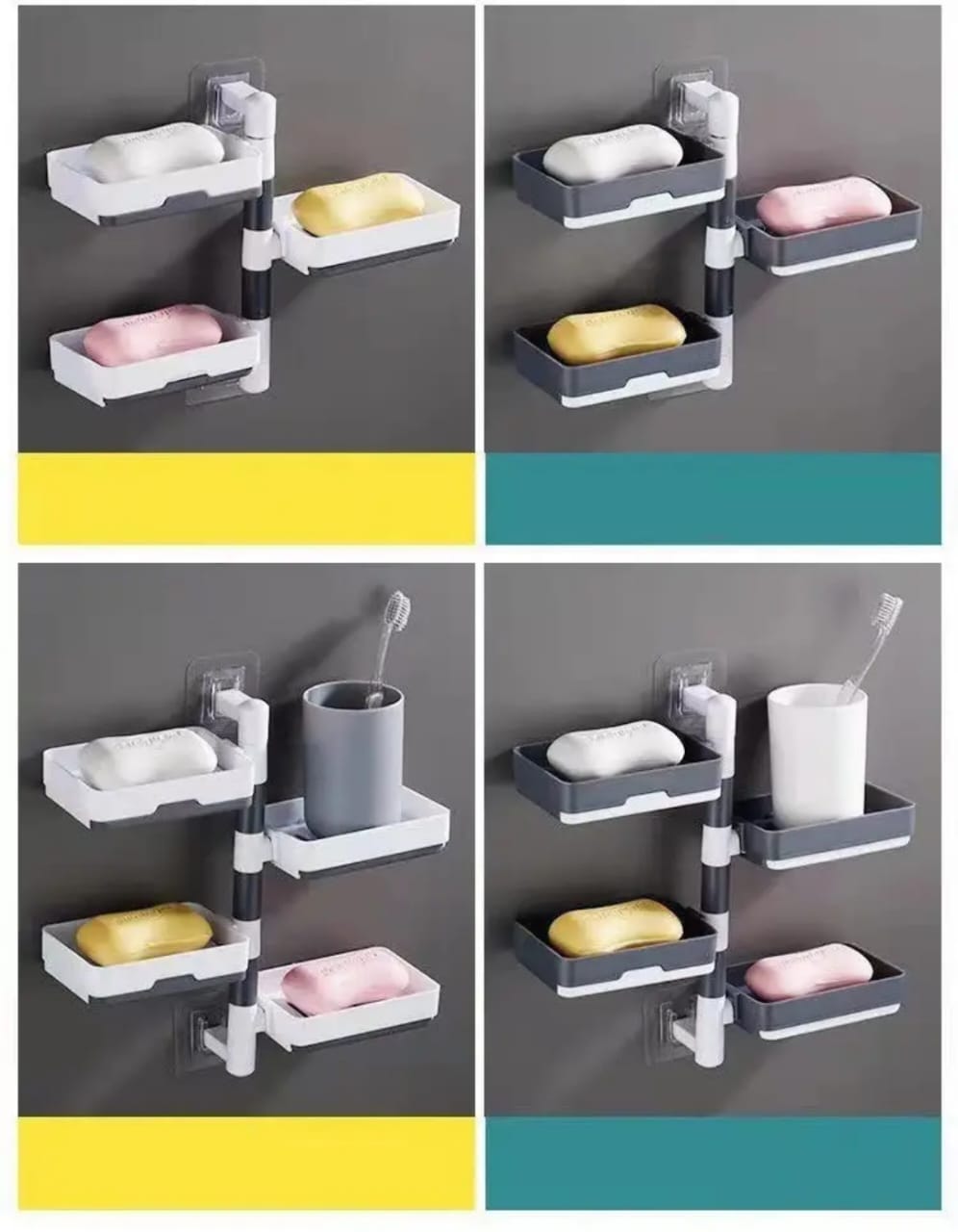 Rotating Drain Soap Holder Bathroom Rack Wall Soap Box Holder Drilling-Free Soap Holder Wall Mounted Soap Organizer Soap Case Soap Dish Box