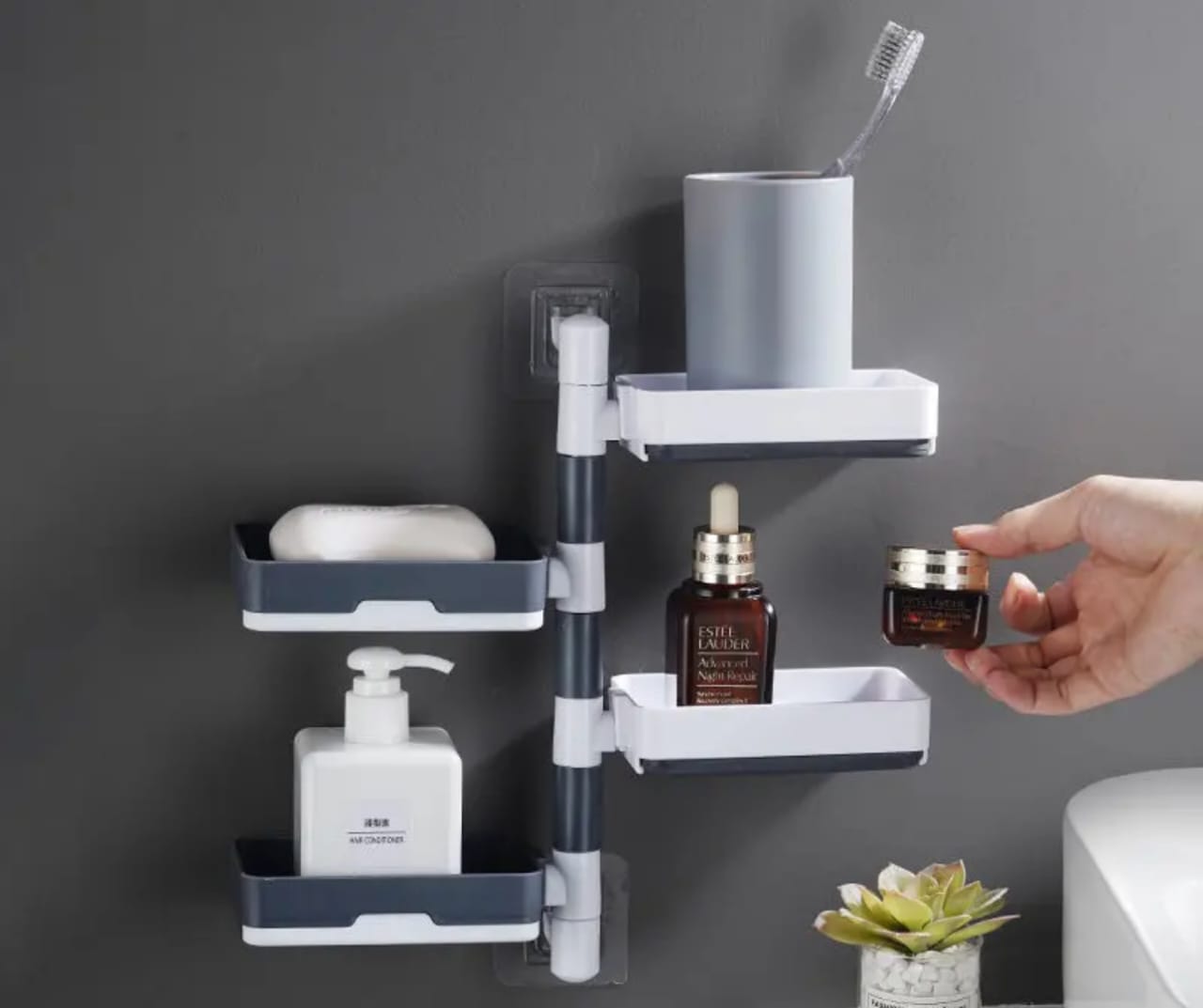 Rotating Drain Soap Holder Bathroom Rack Wall Soap Box Holder Drilling-Free Soap Holder Wall Mounted Soap Organizer Soap Case