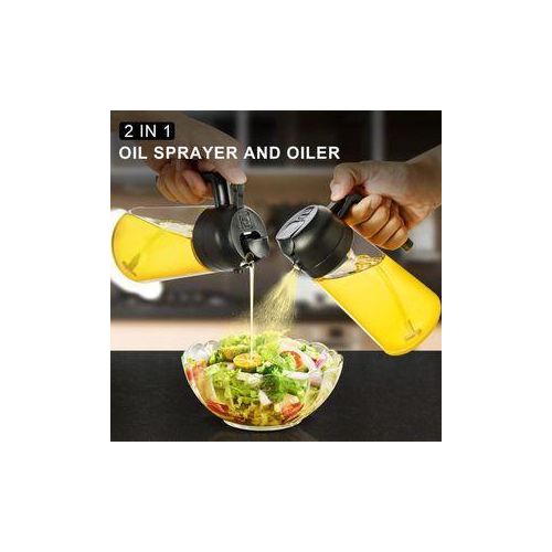2-in-1 Oil & Vinegar Sprayer Dispenser – Glass Cooking Oil Spray Bottle