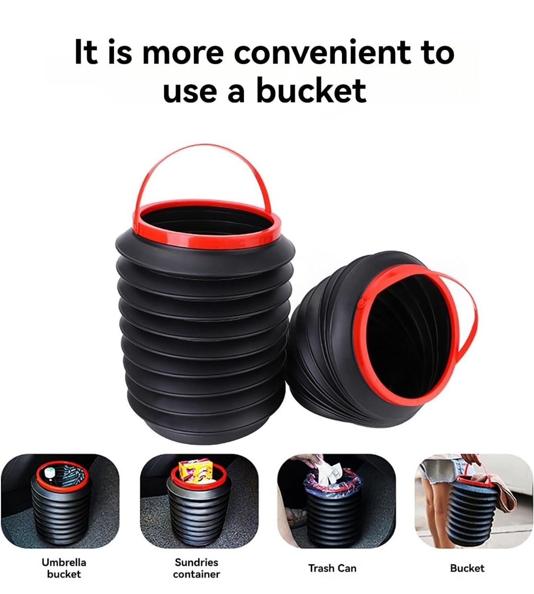 Collapsible Trash Can Camping Umbrella Bucket Telescopic Can Mini Dustbin for Desk Car Expandable Trash Mini Can Portable Garbage Bin.