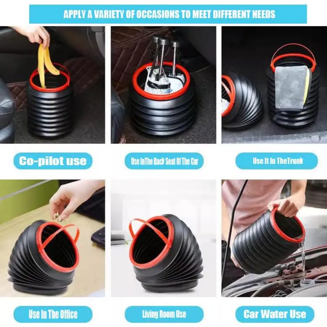 Collapsible Trash Can Camping Umbrella Bucket Telescopic Can Mini Dustbin for Desk Car Expandable Trash Mini Can Portable Garbage Bin.
