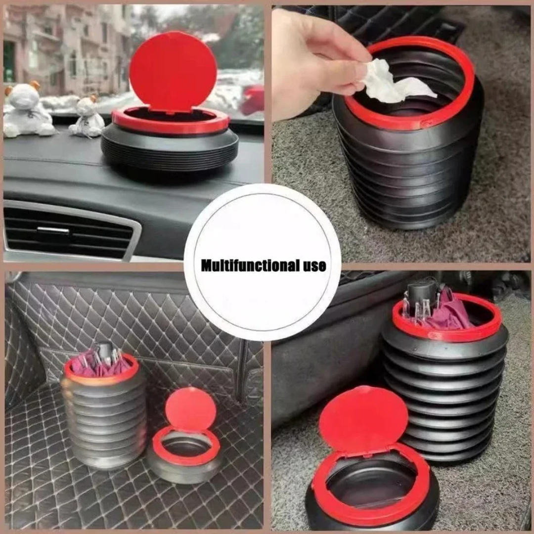 Collapsible Trash Can Camping Umbrella Bucket Telescopic Can Mini Dustbin for Desk Car Expandable Trash Mini Can Portable Garbage Bin.