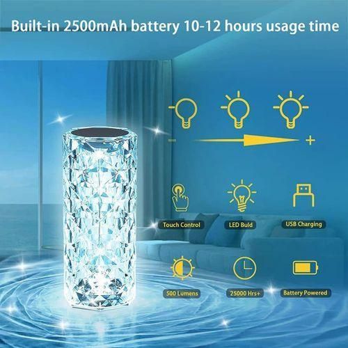 Rechargeable Touch LED crystal table lamp