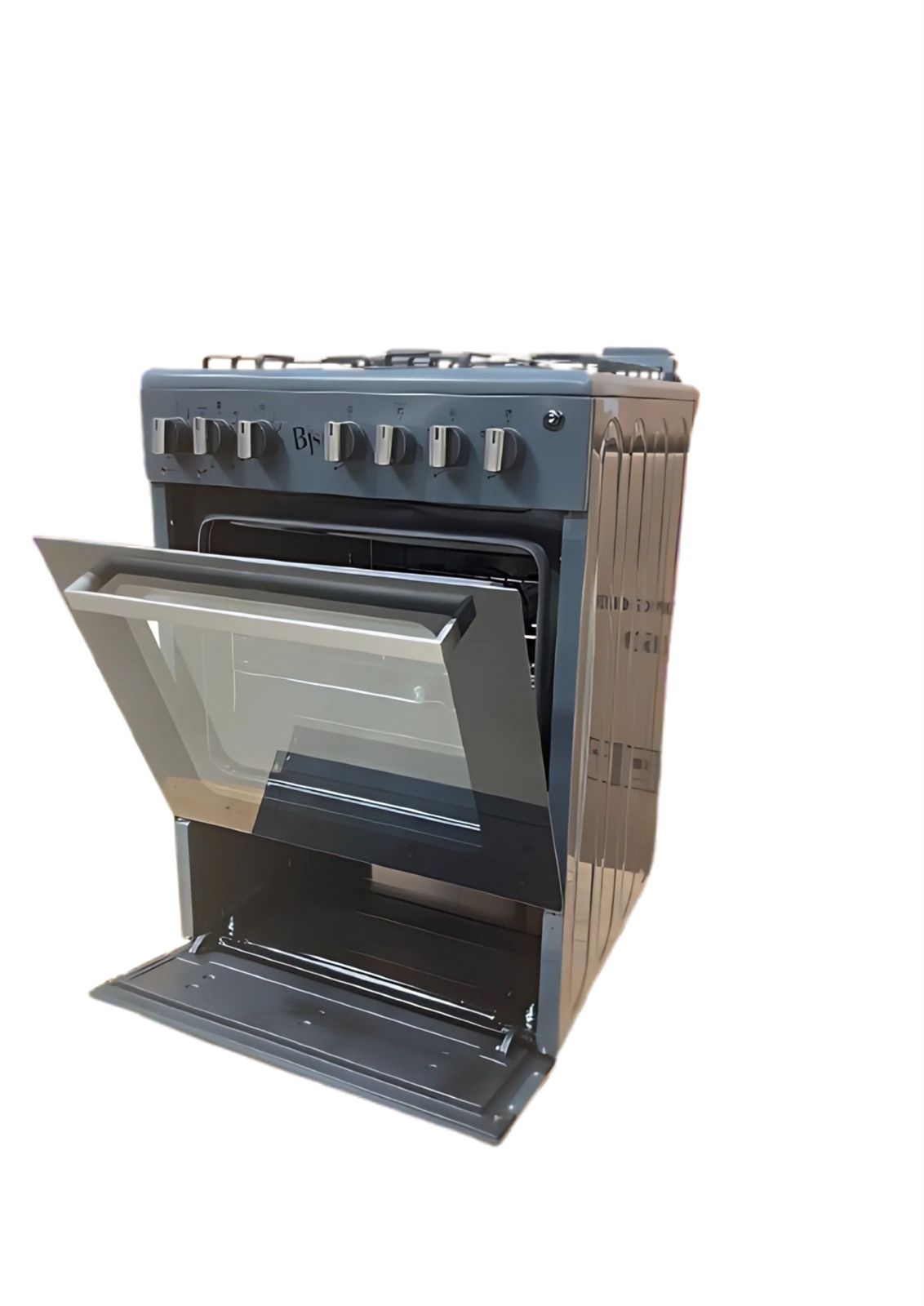 Bj's GREY 60x60 3+1 Gas Cooker w/ Turbo Fan | Oven 60L Capacity